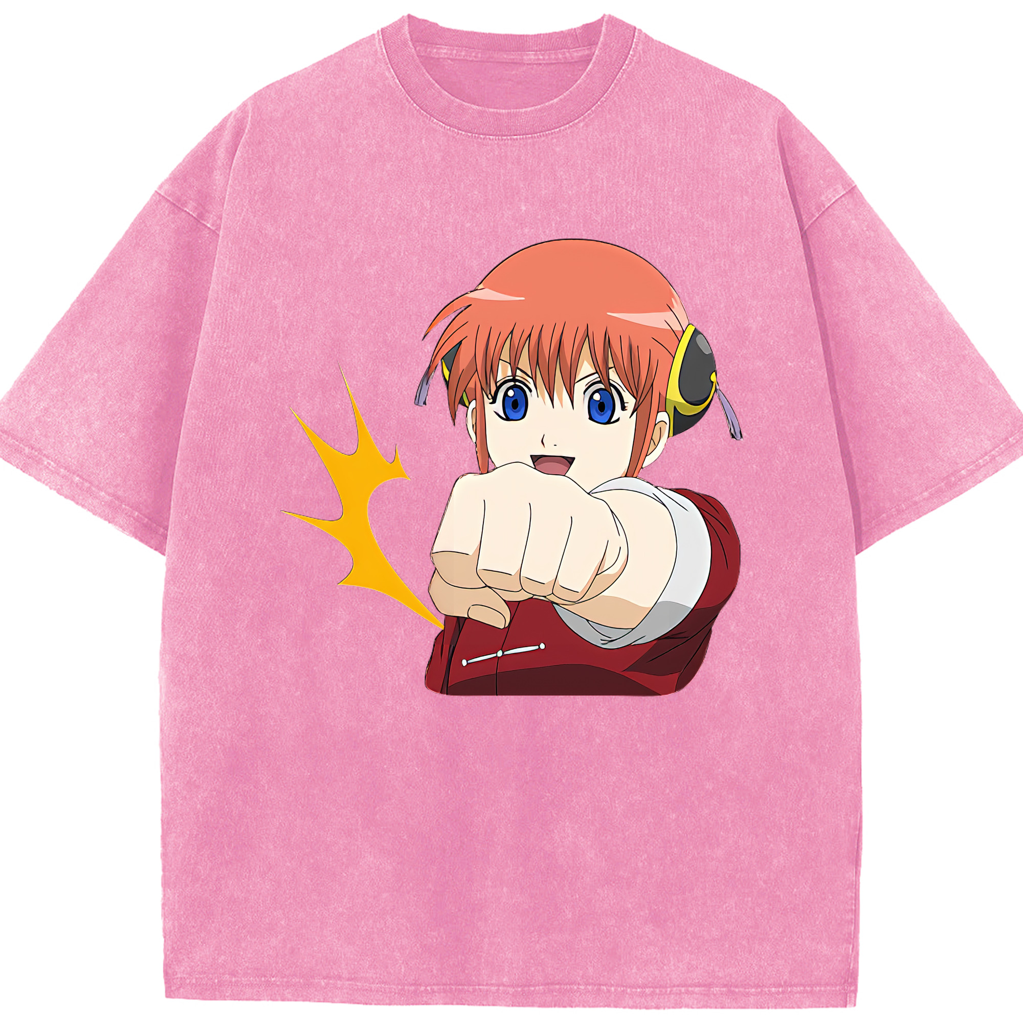 （画像用） ぎんたま 坂田銀時（さかたぎんとき） 神楽 志村新八（しむら しんぱち） GINTAMA Sakata Gintoki Kagura Shimura Shinpachi 綿100% ヴィンテージ風 半袖Tシャツ（フロントプリント）